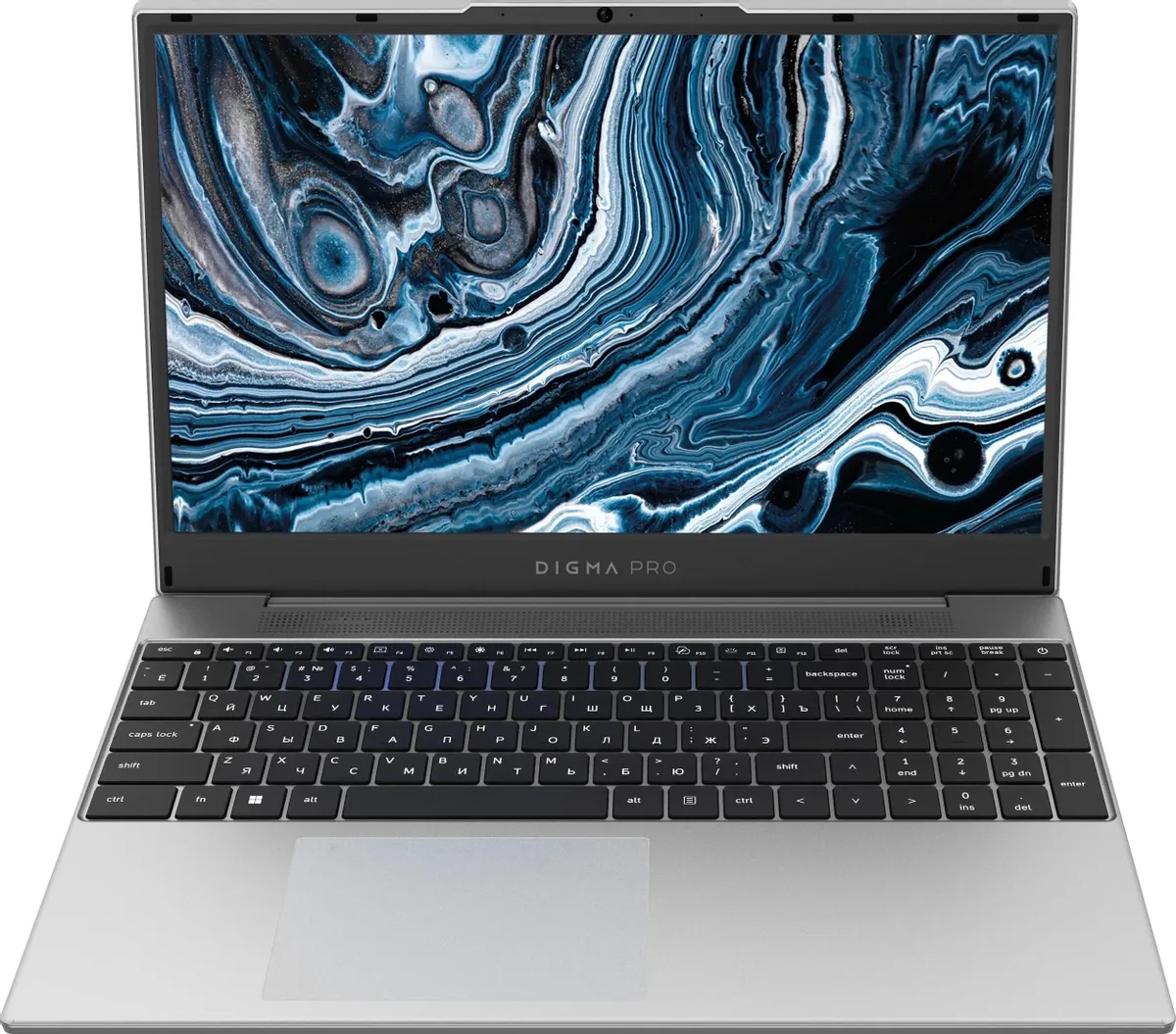 Ноутбук Digma Pro Breve - 15.6", 1920x1080 (Full HD), AMD Ryzen 7 5700U 1800MHz, DDR4 16 ГБ, SSD 512 ГБ, AMD Radeon, Bluetooth, Wi-Fi, 4 500mAh, серебристый, Windows 11 Pro 64, DN15R7-ADXW01