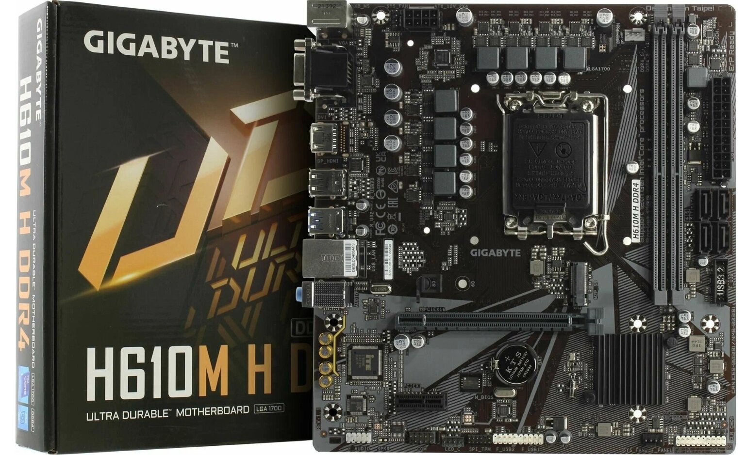 GIGABYTE H610M H V3 DDR4 (CN) (RTL) LGA1700 <H610> PCI-E Dsub+HDMI GbLAN SATA MicroATX 2DDR4