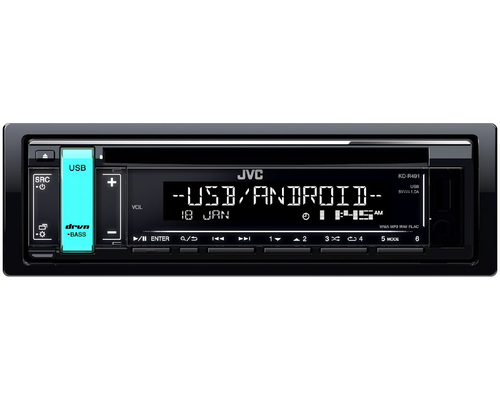 Автомагнитола CD  JVC  KD-R491  1DIN 4x50Вт