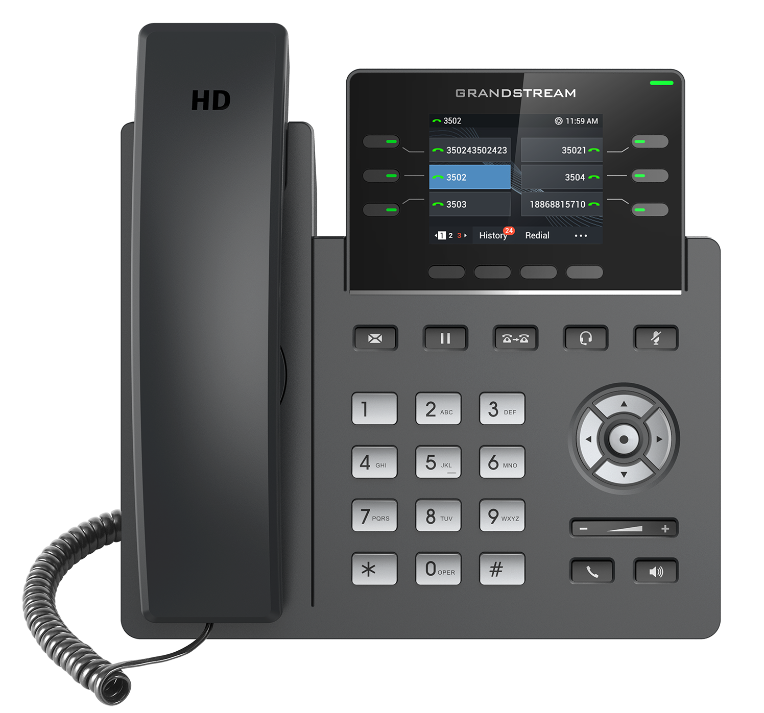 SIP-телефон Grandstream Networks GRP2613, 3 SIP-аккаунта, 6 линий, PoE, 1GbE