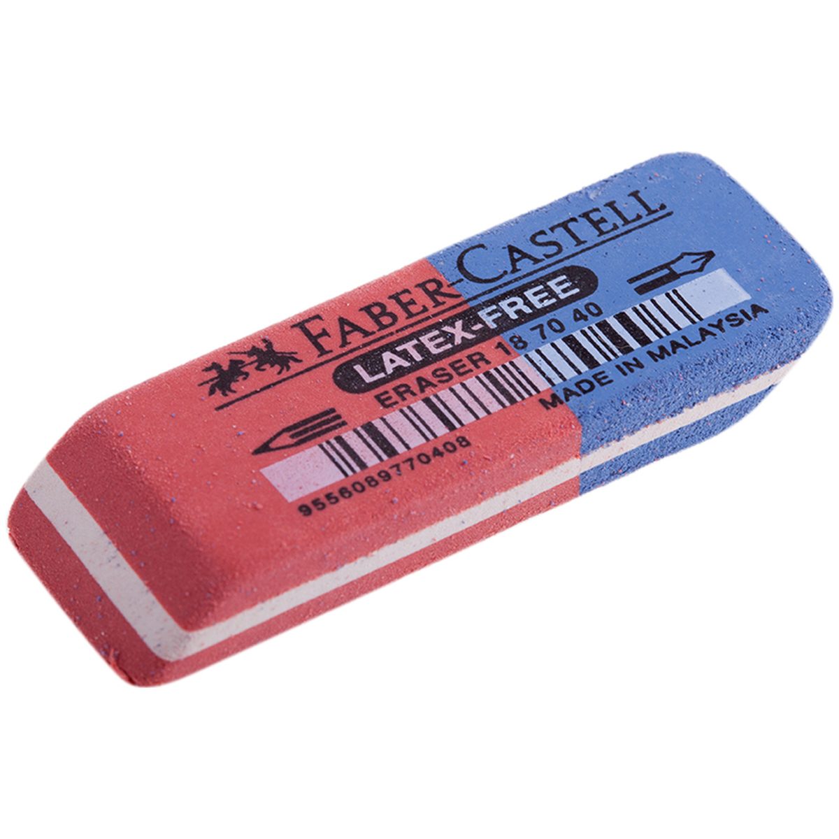 Ластик Faber-Castell Latex-Free (скошенный, синтетический каучук, 56x20x7мм) (187040), 1200шт.