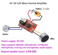 Микрофонный усилитель для конденсаторного микрофона DC 3,5V - 12V