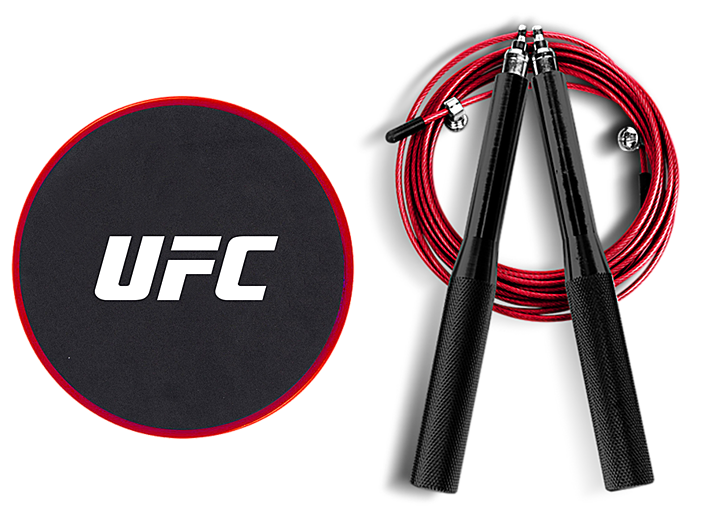 Набор для тренировки ног UFC (Скоростная скакалка и Слайдеры)
