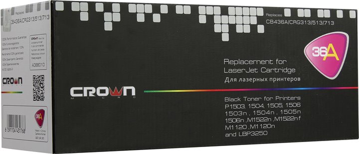 Картридж CROWN CB436A,CRG313,513,713 для P1503,04,05,06, M1522,1120, LBP3250