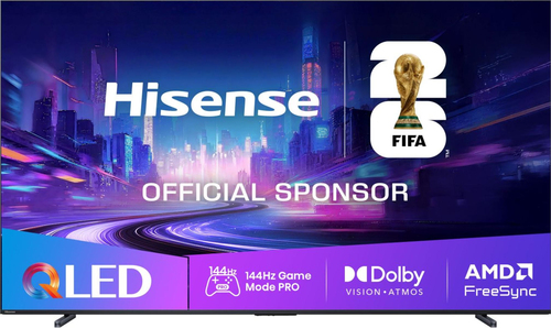 Телевизор ЖК 100'' Hisense/ 100", QLED, Local Dimming, Ultra HD, Smart TV (ОС VIDAA U8.5), Wi-Fi, DVB-T2/T/C/S2/S, 144Hz Game Mode PRO, FreeSync Premium, HDR10+, 2.1ch 2х15W+20W, CI+(1.4), 4хHDMI, 2хUSB, Charcoal grey, 2025