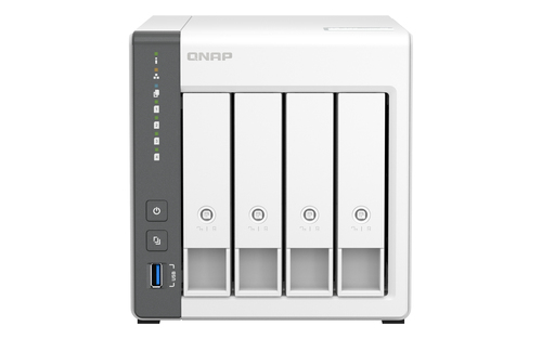 Сетевое хранилище SMB QNAP TS-433-4G NAS 4 HDD trays. ARM 4-core Cortex-A55 2.0GHz, ram 4 Gb (max), 1x1GbE, 1x2.5GbE, 2xUSB 2.0 port,1xUSB 3.2 Gen 1