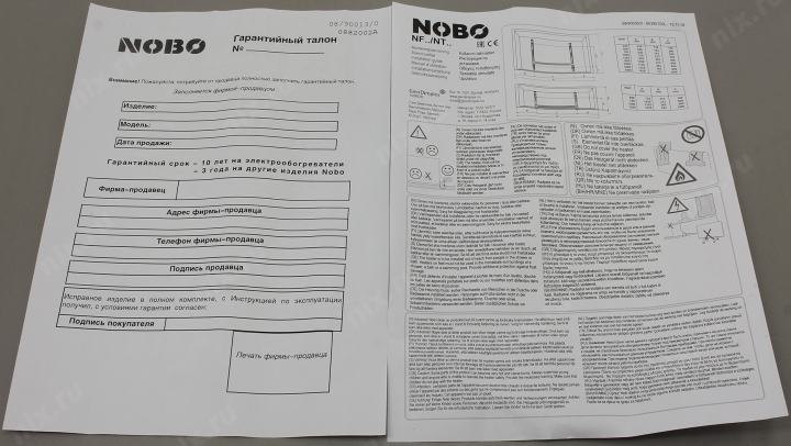 NOBO <NFK4S 07> Конвектор (0.75кВт,  7м2,  IP24)