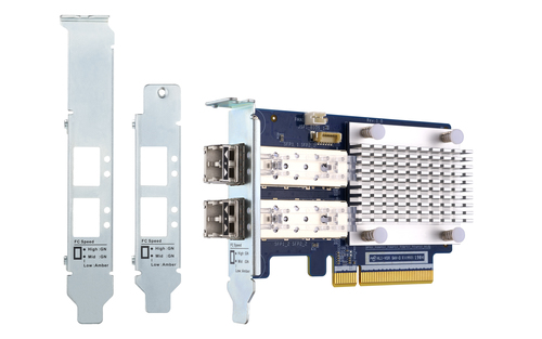Сетевой адаптер/ QNAP QXP-32G2FC Dual-port Fiber Channel adapter, 2 x 32 Gb / s SFP +, PCIe Gen3 x8.  For QTS OS ONLY
