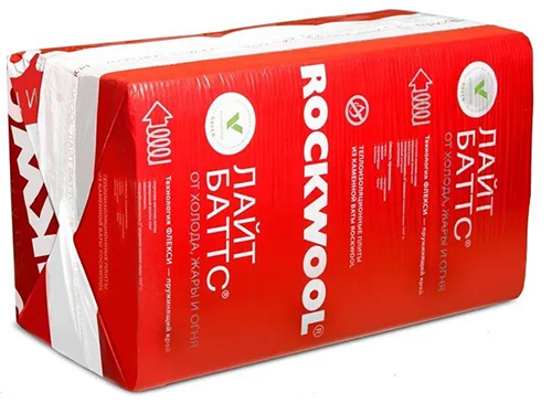 Минеральная вата ROCKWOOL Лайт Баттс (1000х600х100) 5 шт (3 м2, 0,3 м3) в упаковке