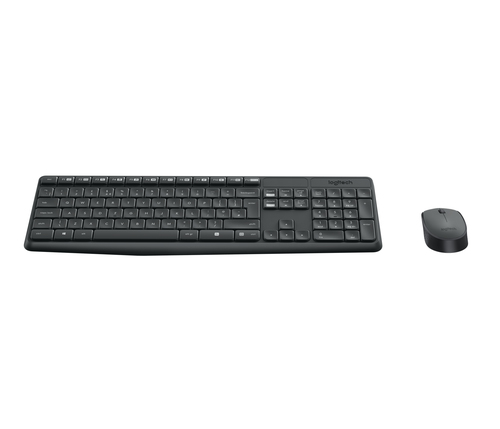 Комплект беспроводной Logitech MK235 |920-007948| клавиатура черная, 100 клавиш с защитой от воды, |920-007948| мышь M170, черная, оптическая, 3 кнопки, 2.4GHz, USB-ресивер (064003) {8}