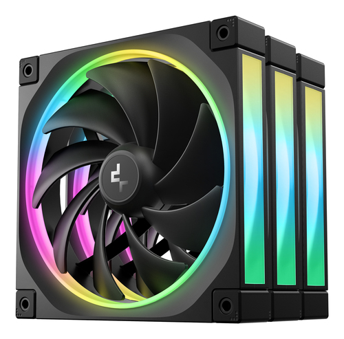 Вентилятор DEEPCOOL FL14-3 IN 1 140x140x25мм (PWM, ARGB, черный,  500-1700об/мин) Color BOX