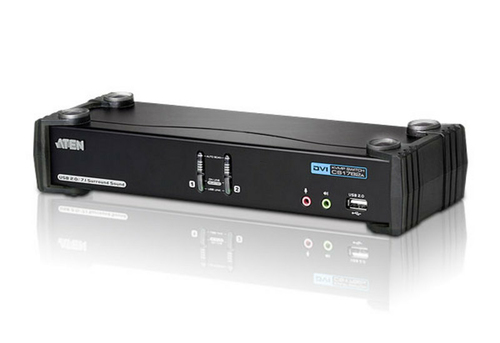 ATEN CS1782A-AT-G Переключатель, электрон., KVM+Audio+USB 2.0, 1 user USB+DVI = 2 cpu USB+DVI, со шнурами USB 2х1.8м., 2560x1600 60Hz DVI-D Dual Link/­2048x1536 DVI-A, настол., исп.стандарт.шнуры, бе