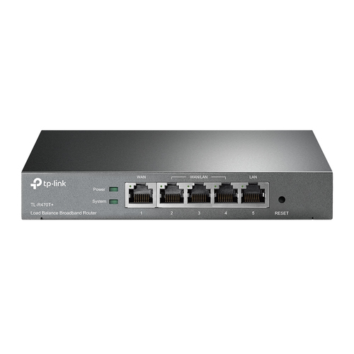 Маршрутизатор TP-LINK TL-R470T+ 5-портовый Multi-WAN маршрутизатор для малого бизнеса и интернет-кафе, до 4 настраиваемых Fast Ethernet WAN/LAN-портов, DDNS, DDNS, UPnP, пропуск трафика VPN, 10000 сессий, стальной корпус (040413) {20}