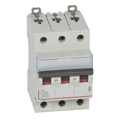 Legrand 407861 Выключатель автоматический трехполюсный 25А C  DX3 6кА/10кА (407861)