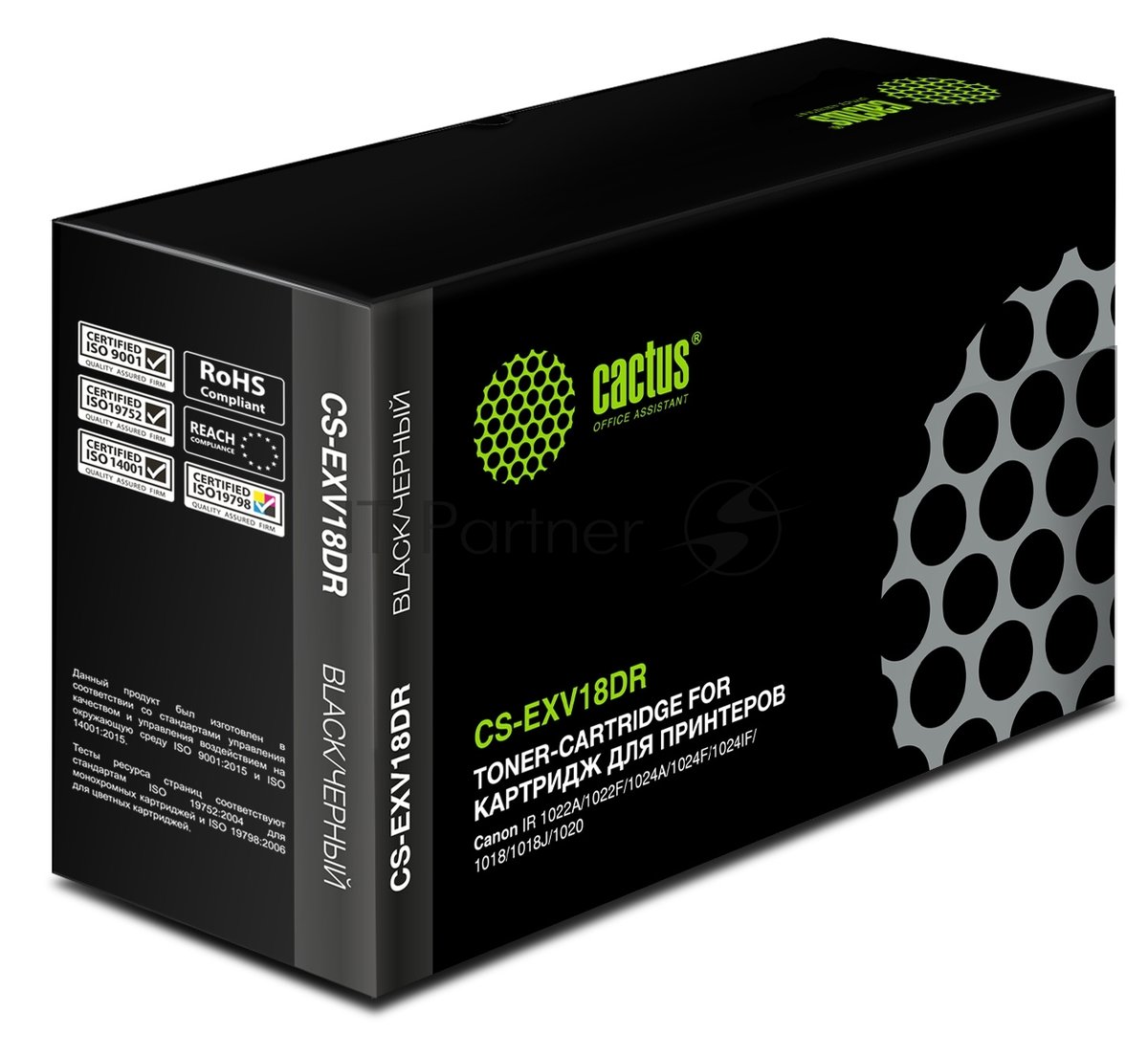 Картридж Cactus CS-EXV18DR черный (26900стр.) для Canon IR 1022A/1022F/1024A/1024F/1024IF/1018/1018J/1020/1019J/1023/1025