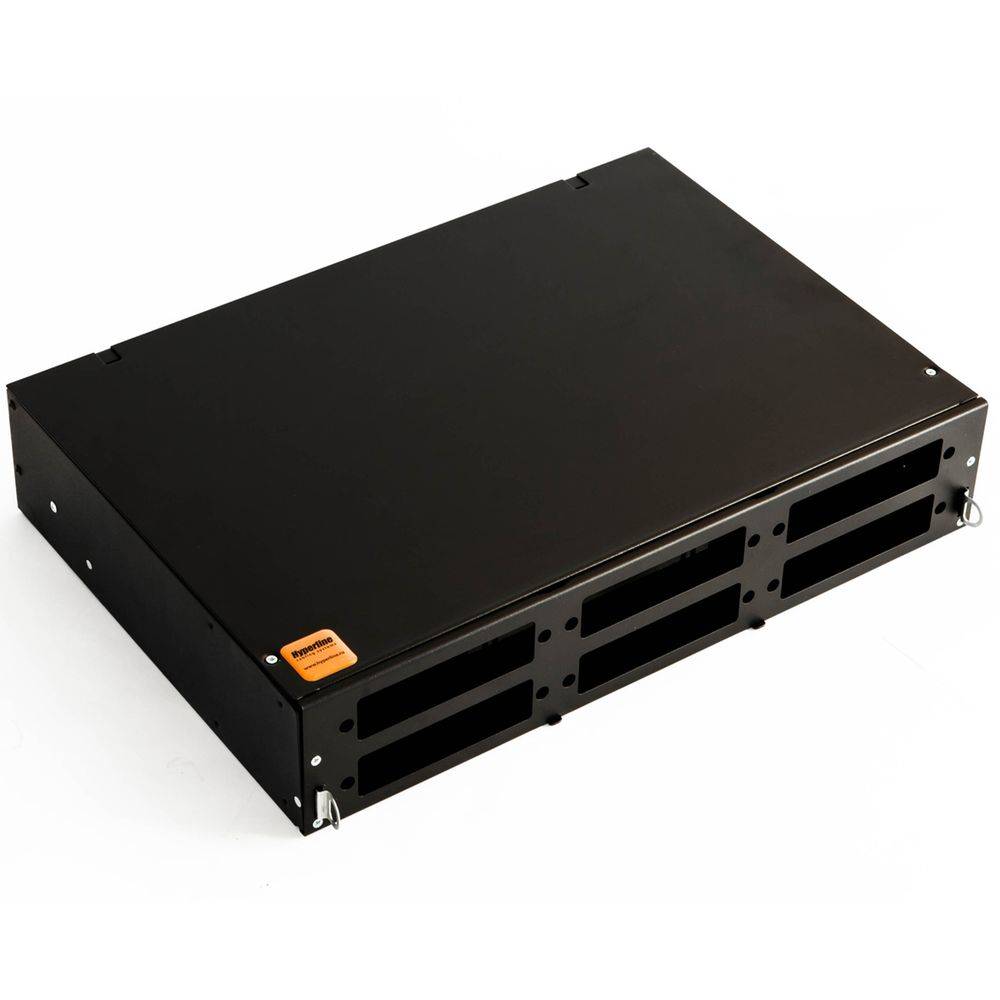 Бокс оптический Hyperline FO-19V-2U-6xSLT-W130H30-48UN-BK, 19", 2U, до 48 портов