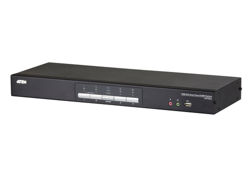 ATEN CS1644A Переключатель, электрон., KVM+Audio+USB 2.0,  1 user USB+2xDVI =>  4 cpu  USB+8xDVI, со шнурами