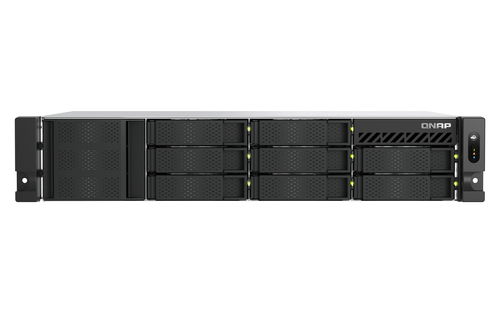 Сетевое хранилище без дисков/ ENTERPRISE QNAP TS-855eU-RP-8G NAS 8 HDD trays, 2 x M.2 2280 (PCIe Gen 3 x 4), 2x 2.5 GbE, rackmount, 2 PSU. Intel Atom C5125 8-core processor, 2.8GHz, 8 GB SODIMM DDR4 (1 x 8 GB) up to 64 GB ( 2 x 32 GB). W/o rail kit RAIL-B02