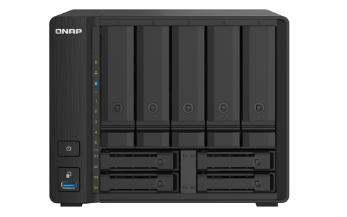 Сетевое хранилище без дисков/ SMB QNAP TS-932PX-4G 9-Bay NAS, 5 x 3.5" and 4 x 2.5" drive slots, Alpine AL324 ARM quad-core 1.7GHz, 4 GB DDR4 (1x 4 GB) up to 16 GB (1 x 16 GB), 2 x 10GbE  SFP+, 2 x 2.5 GbE LAN