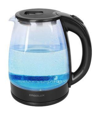 ERGOLUX ELX-KG06-C02 чайник стеклянный (черный, 1.8л, 220-240В,  1600  Вт)