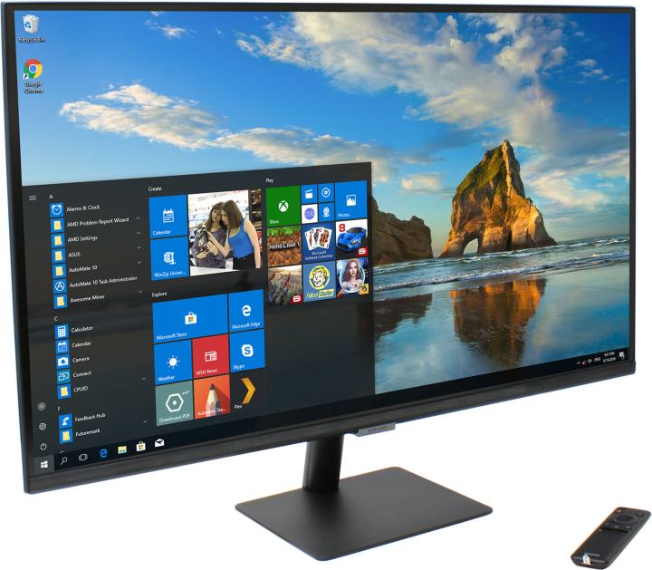 32"    ЖК монитор Samsung S32FM702UI (LCD, 3840x2160, HDMI, WiFi, BT, SmartTV,  ПДУ, USB2.0 Hub)