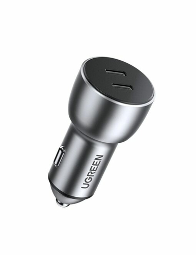70594 Автомобильное зарядное устройство UGREEN CD213 (70594) USB-C PD+USB-C PD 50W Fast Car  Charger.  Цвет:  серый космос
