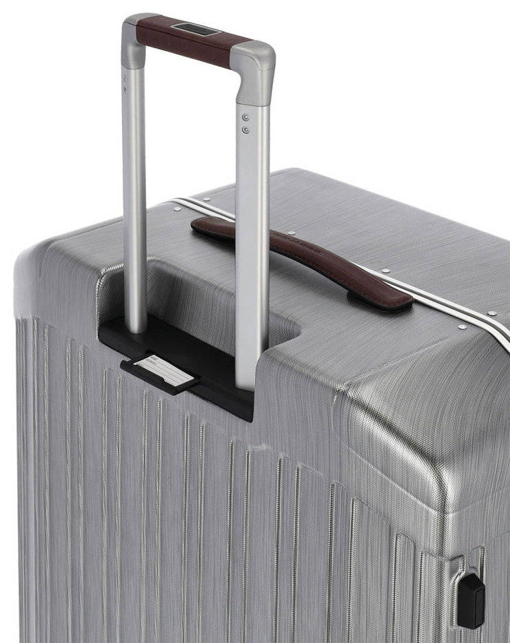 PIQUADRO Чемодан PQ LM  51x75x28см 89л. 5.59кг. поликарбонат/натур.кожа темно-серый