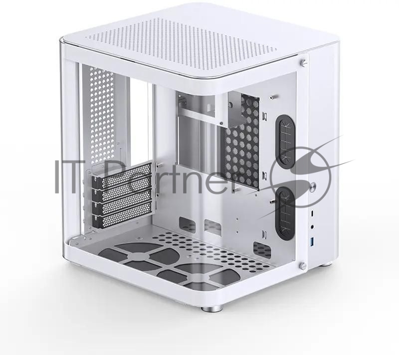 Компьютерный корпус без блока питания JONSBO TK-1, Mini-Tower, TG, no fan, 1xUSB-A 3.2 + 1xUSB-C 3.2, mATX, mITX White