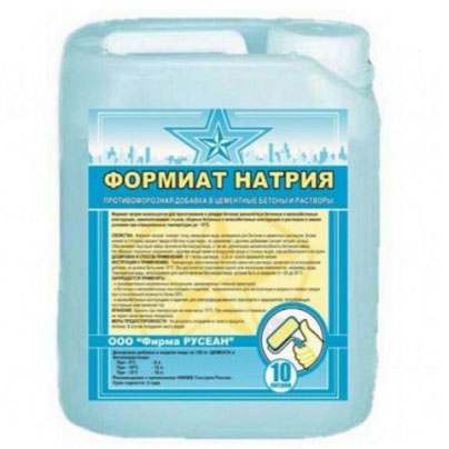 Формиат натрия (противоморозная добавка) канистра, Русеан, 5 л