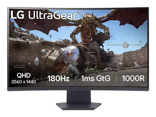 МОНИТОР 32" LG 32GS60QC-B Dark-Grey (VA, изогнутый, 2560x1440, 180Hz, 1 ms, 178°/178°, 300 cd/m, 3000:1, +2хHDMI 2.0,DP)