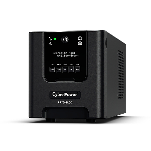 ИБП CyberPower PR750ELCD, Line-Interactive, 750VA/675W, 6 IEC-320 С13 розеток, USB&Serial, SNMPslot, LCD дисплей, Black, 0.48х0.27х0.28м., 13.5кг./ UPS Line-Interactive CyberPower  PR750ELCD 750VA/675W USB/RS-232/EPO/SNMPslot (6 IEC С13)
