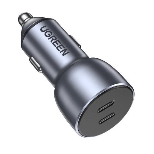 Автомобильное зарядное устройство UGREEN CD213 (70594) USB-C PD+USB-C PD 36W Fast Car  Charger.  Цвет:  серый космос