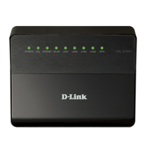 D-Link DSL-2740U/B1A/T1A Wireless 802.11n ADSL/Ethernet Router with Wi-Fi and Built-in Switch, 1 ADSL/ADSL2/ADSL2+ port, 4 10/100Base-TX LAN port