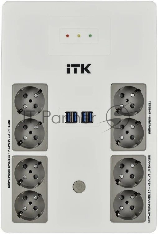 Источник бесперебойного питания ITK Electra EST8-800VA-1-001 / 800 ВА / 480Вт / 8 x CEE 7 (евророзетка)