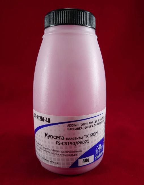 KST-212M-40 Тонер для Kyocera TK-580M, FS-C5150/P6021 Magenta (фл. 40г) 2.8K  B&W  Standart  Tomoegawa фас.Россия