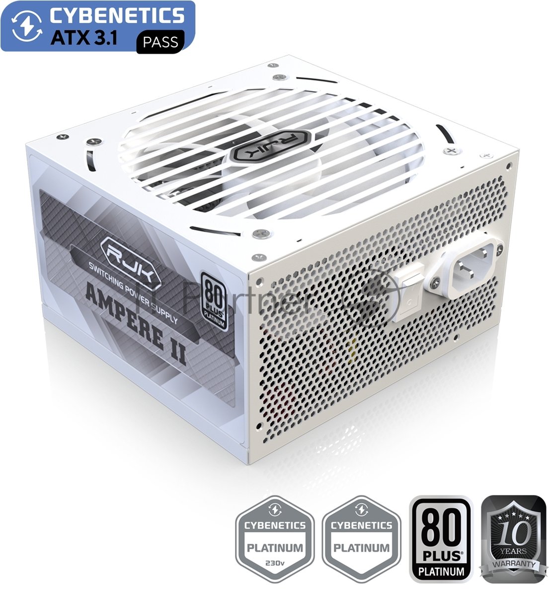 Блок питания RAIJINTEK AMPERE II 850W, 850Вт, 80+ Platinum, 120мм, модульный, белый