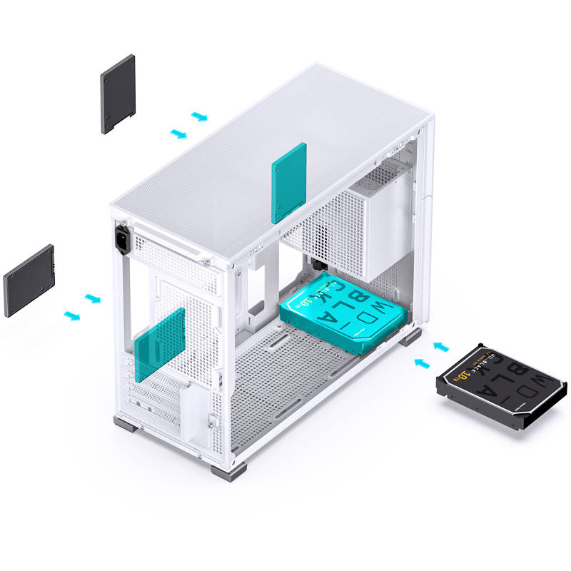 JONSBO D31 STD White, TG, mini-ITX, mATX, белый