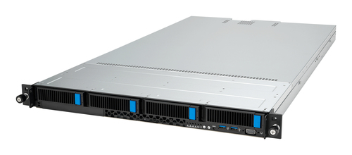 Серверная платформа/ ASUS RS501A-E12-RS4, 1U, 1x  SP5 (LGA 6096) 400W, 24x DIMM DDR5 6400/4800, 4x 3.5'' SATA/SAS, 2x M.2 SATA/NVME x4 22110, 3x PCIe x16+ 1x OCP3.0 x16, 1x 2-port 1GbE Intel I350 LAN, up to 2 single-slot GPU cards, 1+1 1600W