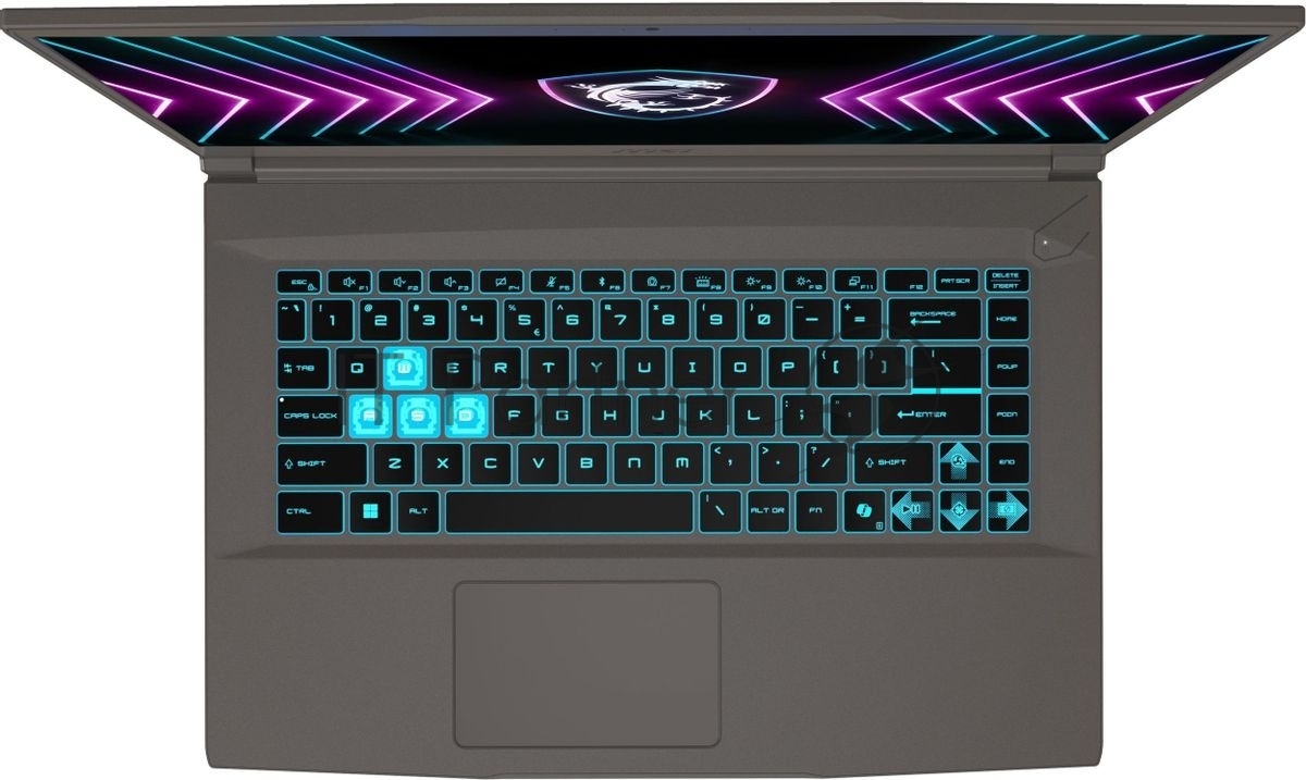 Ноутбук MSI Thin 15 B2RVE-3603XRU/15.6"/IPS/Intel Core 7 240H/16Gb/512Gb/SSD/NVIDIA GeForce RTX 4050 6Gb/Без ОС/серый/1.86kg