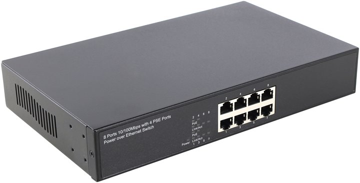 MultiCo (EW-P584) Неуправляемый коммутатор (4UTP 10,100Mbps + 4UTP  10,100Mbps PoE)