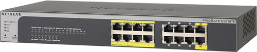 NETGEAR GS516TP-100EUS 16-портов Gigabit PoE+ (including 8GE PoE ports + 2GE PoE+PD ports), PoE budget up to 70W, QoS, static routing
