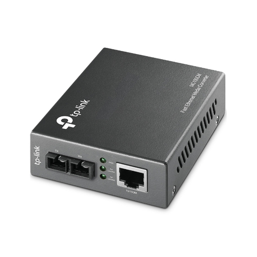 TP-Link MC100CM 10/100Mbps RJ45 to 100Mbps multi-mode SC fiber Converter, Full-duplex,up to 2Km, switching power adapter, chassis mountable