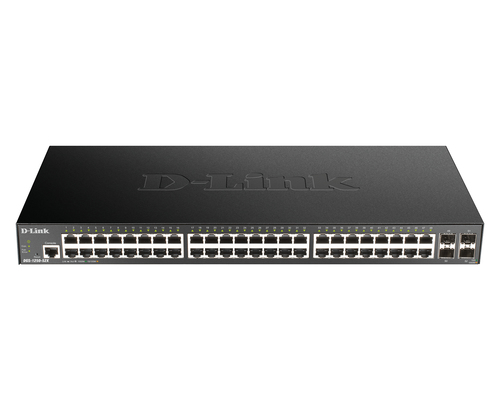 Коммутатор Управляемый D-Link - DGS-1250-52X, Layer 2, 48-1GbE, 4-SFP+, ROM-64MB, RAM-2048MB, SNMP, telnet, Web, CLI, в стойку, чёрный, DGS-1250-52X/A1A