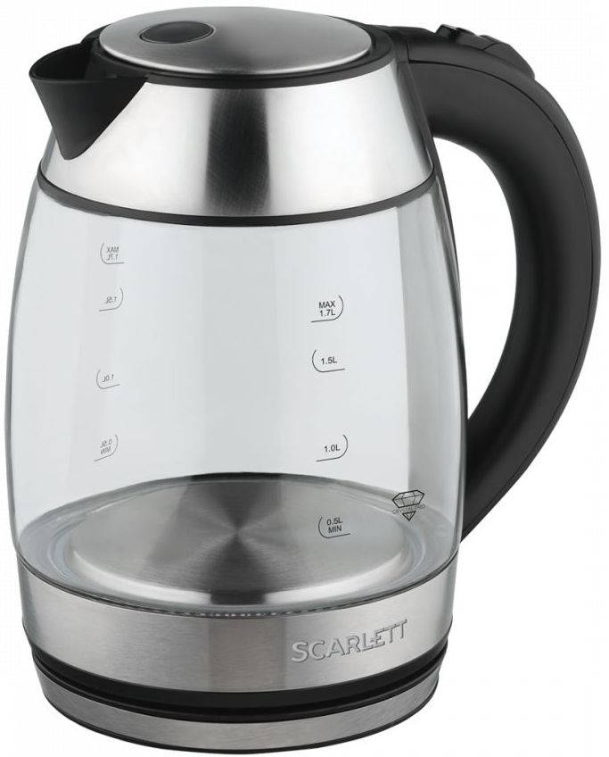 SCARLETT Чайник электрический SC-EK27G94 1.7л. 2200Вт нержавеющая сталь корпус: стекло/металл/пластик