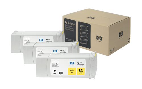 HP C5075A, Три желтых картриджа, UV, № 83