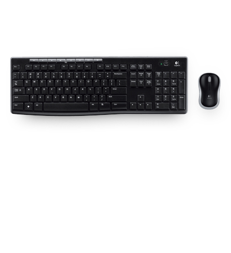 Комплект клавиатура и мышь Logitech MK270 |920-004518| клавиатура черная, 112 клавиш с защитой от воды, |920-004518| мышь черная, оптическая, 1000dpi, 3 кнопки, 2.4GHz, USB-ресивер (039247) (920-004518 / 920-003381)