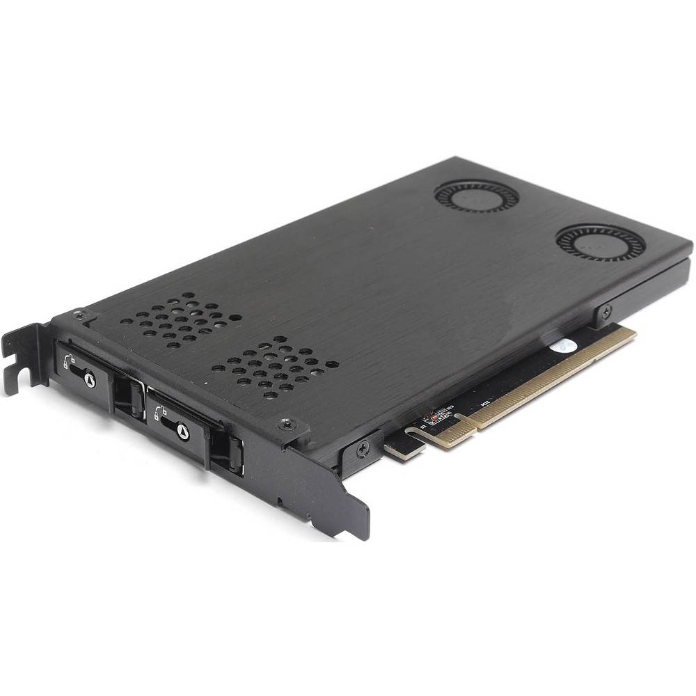 Корзина Procase P2-102-M2-BK, 2×M.2 NVMe Gen4, PCIe x4