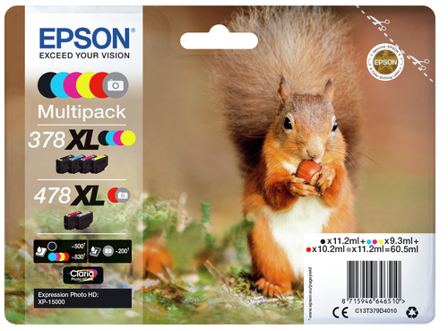 C13T379D4020 Набор картриджей Epson Multipack 6-colours 478XL  Claria  Photo  HD Ink