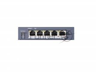 Коммутатор Hikvision DS-3E0505HP-E, 5×1 Гбит/с (4×PoE/Hi-PoE), неуправляемый