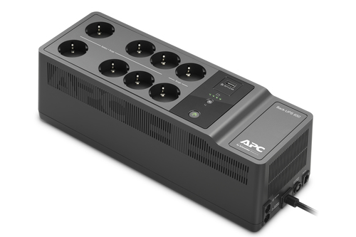BE650G2-GR - Источник бесперебойного питания, APC, Back-UPS BE650G2-GR, Линейно-интерактивный, Мощность 650ВА/400Вт, Напольный, 230В, Вых: 8x Schuko, APCRBC110, Чёрный